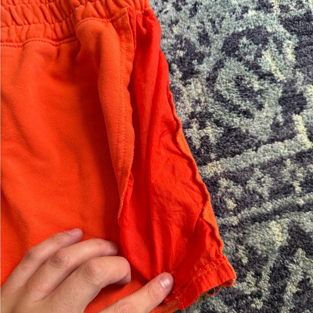 Free People Movement Heatwave Orange Half Way Terry Cloth Cotton Short Size L - Picture 5 of 10